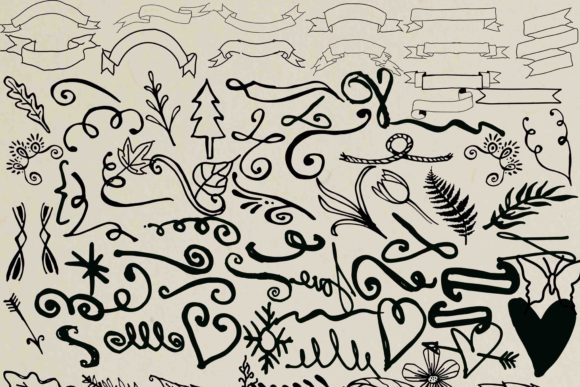 200 Hand Drawn Digital Elements: A Versatile Asset for Designers and Creators