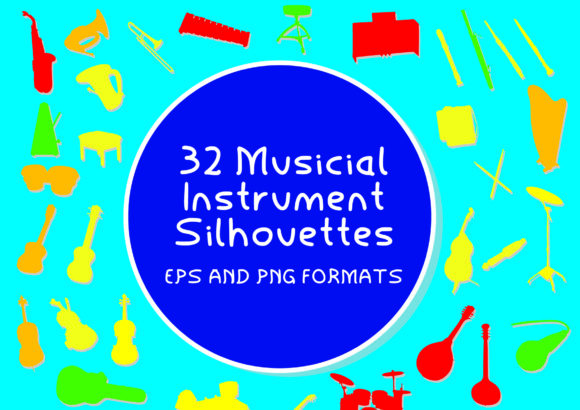 32 Silhouettes Instruments: A Versatile Design Resource for Creative Projects