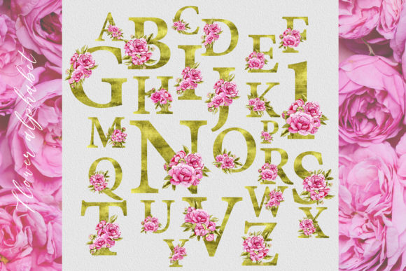 Beautiful Decorative Alphabet with Pink: A Versatile Design Asset for Creative and Professional Use