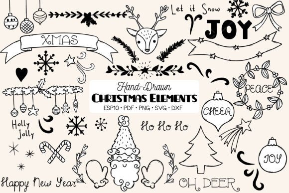 Christmas Elements Decorative Holiday: A Creative Resource for DIY Projects and Digital Crafts