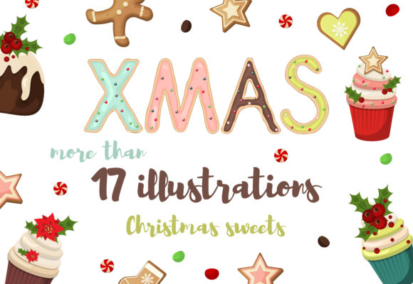 Christmas Gingerbread Cookies and Sweets Font