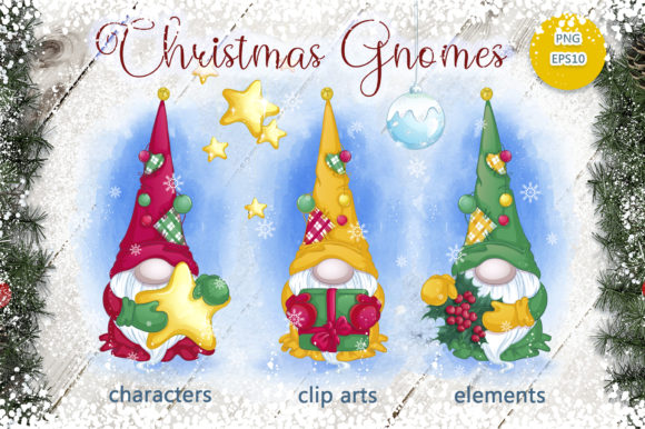 Christmas Gnomes and Decorative Elements: A Creative Resource for Holiday Design