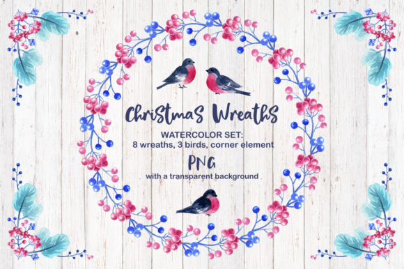 Christmas Wreaths Watercolor Cliparts: A Versatile Resource for Creative Projects