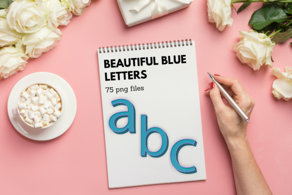 Decorative Alphabet, Blue Typography: A Versatile Design Asset for Creative Professionals