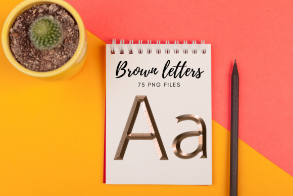 Decorative Alphabet, Brown Typography for Creative Projects