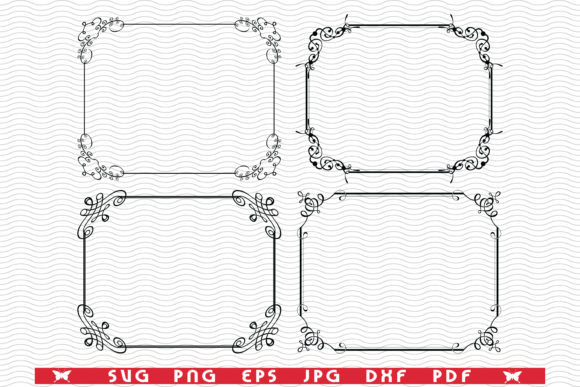 Decorative Frames with Black Silhouettes