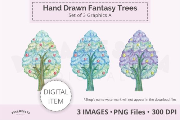 Decorative Fruit Trees PNG Clip Art