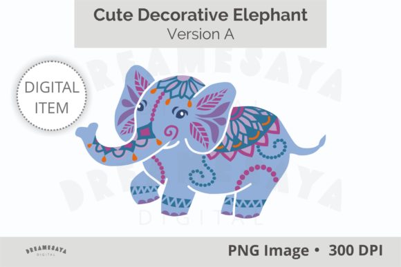 Decorative Indian Style Elephant Blue