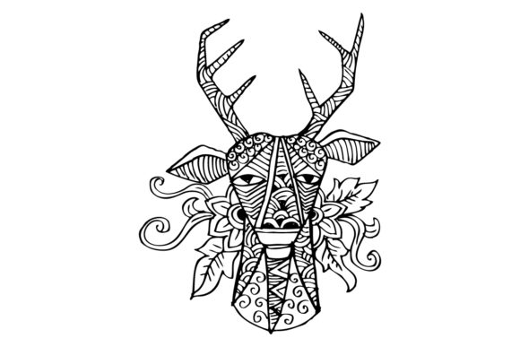 Deer Head in Decorative Style: A Versatile Design for Creative Projects