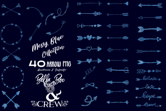 Enhancing Visual Design with the Messy Blue Arrow Collection