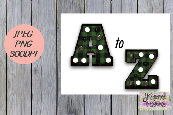 Green Plaid Marquee Alphabet for Creative Projects