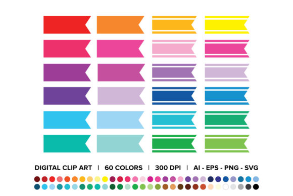 Half Ribbon Solid Stripe Clip Art: A Versatile Design Asset for Creative Projects