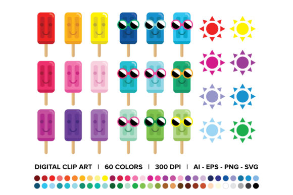 Happy Face Sunglasses Ice Pops Design Pack
