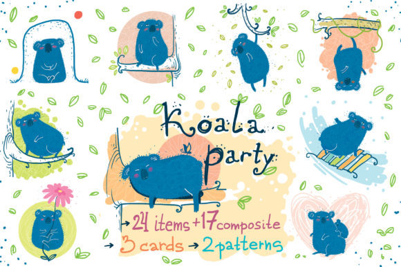 Koala Party Sticker Pack: A Versatile Toolkit for Creative Projects