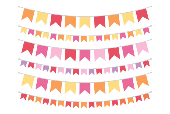Orange Pink Purple Flag Banner Clip Art: A Versatile Design Resource for Creators