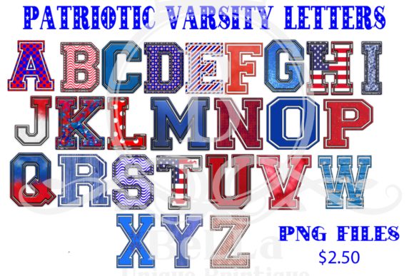 Patriotic Varsity Letters: A Versatile Design Element for Creative and Professional Projects