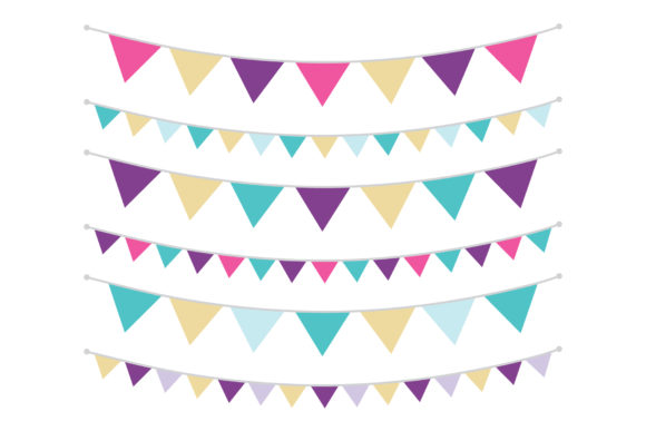 Purple Gold and Teal Triangle Banners