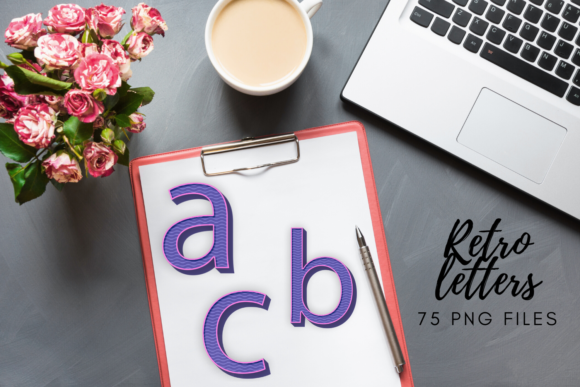♥ PURPLE RETRO ALPHABET ♥: A Stylish Tool for Creative Expression