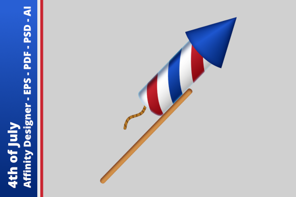 Rocket - 4th of July Illustration for Graphic Design Projects