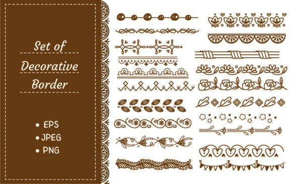 Set of Decorative Border, Wedding Design: Enhance Your Creations with Professional Quality Elements