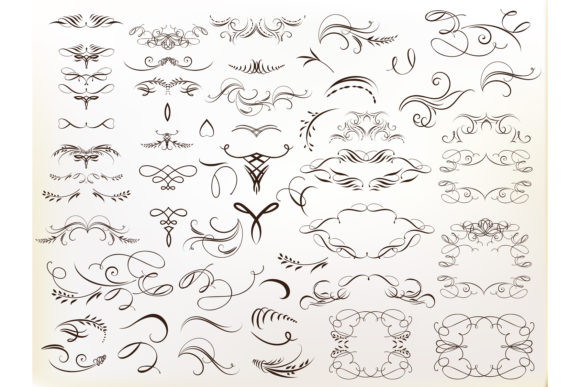 Set of Vector Calligraphic Flourishes: Enhancing Design with Timeless Elegance