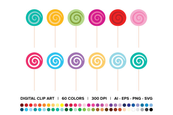 Swirl Lollipop Candy Clip Art: A Sweet Addition to Creative and Business Workflows