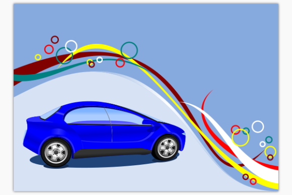Trendy Car with Decorative Background