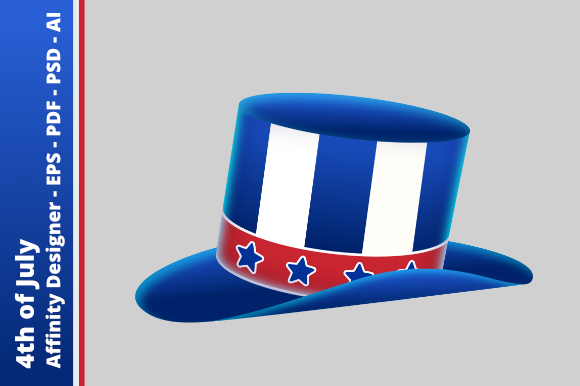 USA Hat - 4th of July High Resolution Illustration for Graphic Design