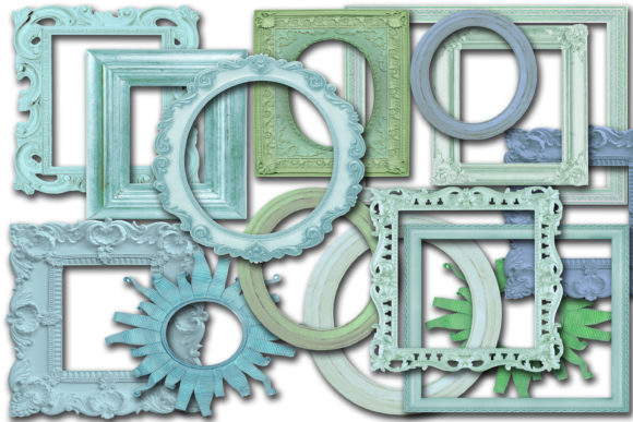 Vintage Blue Frames: A Versatile Design Element for Creative Projects