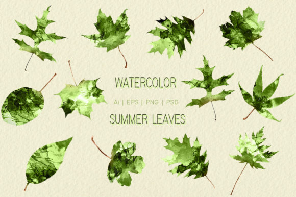 Watercolor Summer Leaves: A Versatile Digital Asset for Creative Projects